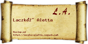 Laczkó Aletta névjegykártya