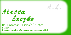aletta laczko business card